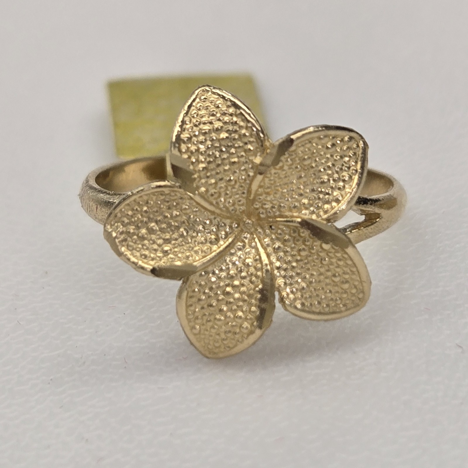 Solid 14k yellow Gold flower Hibiscus ring