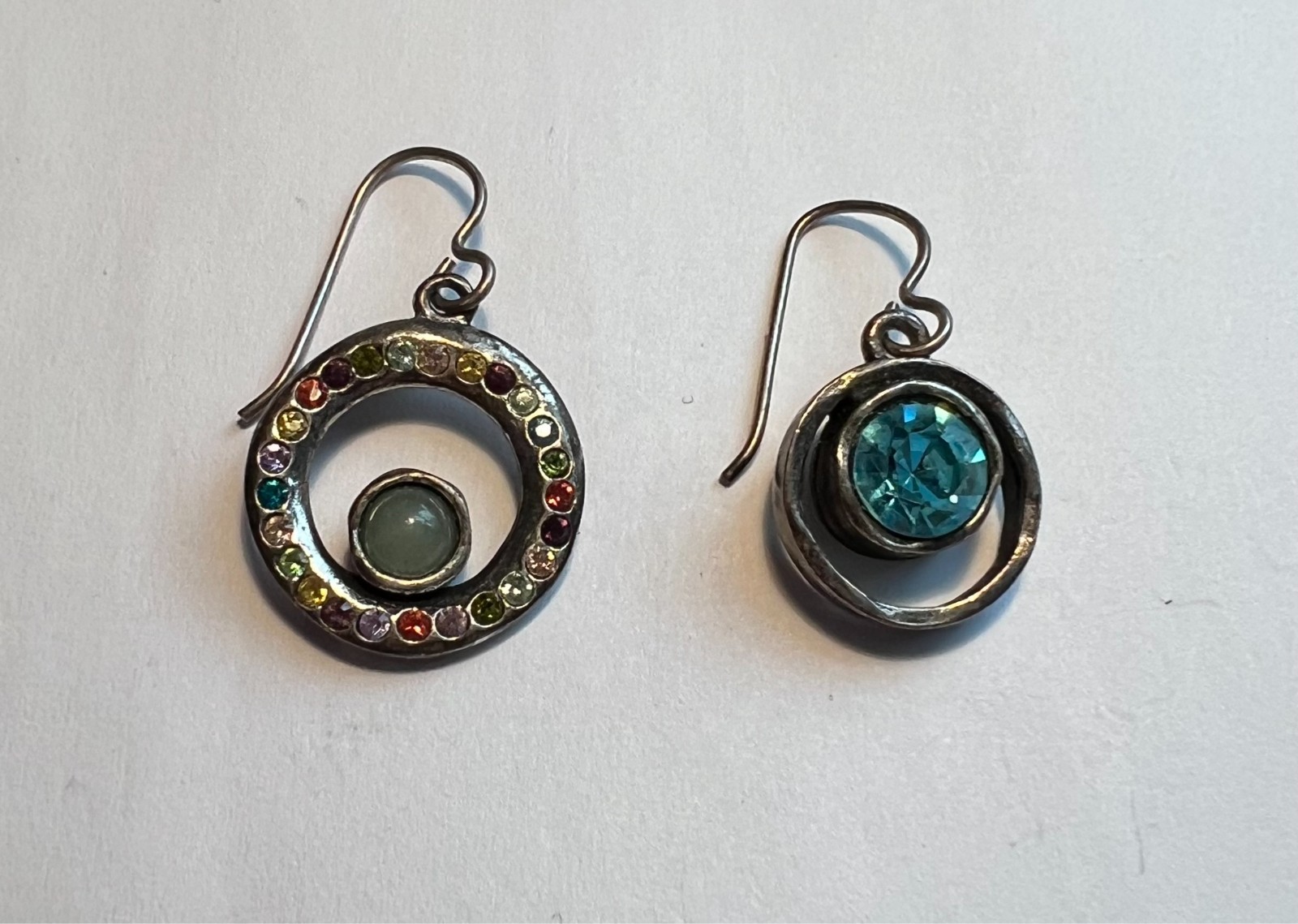 Vtg Patricia Locke Single Earrings Lot of 2 – Round with crystals
