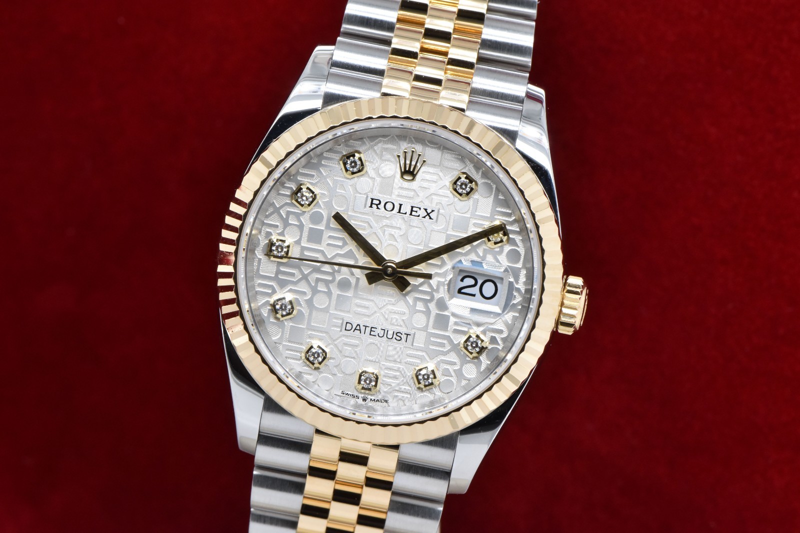 Rolex Datejust 36 18K YG & Steel Factory Diamond Computer Dial 126233 Watch