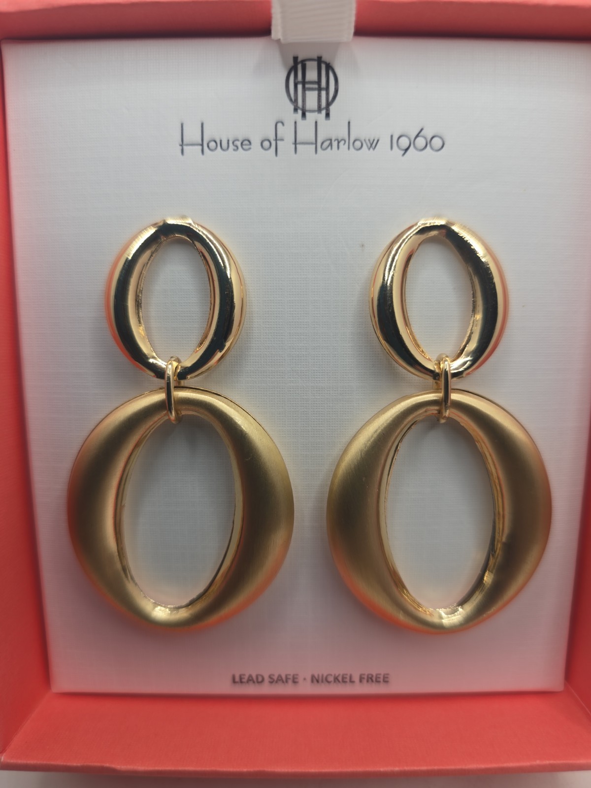 House of Harlow 1960 Statement Earrings 2-1/2″ Bohemian Gift Box NEW