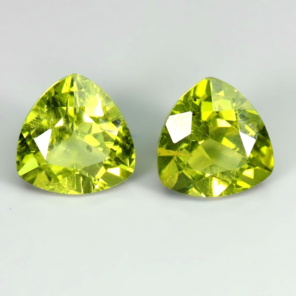 Trilliant Cut 100% Natural Unheated Top Rich Green Peridot 5.93 Ct 9mm Gemstone