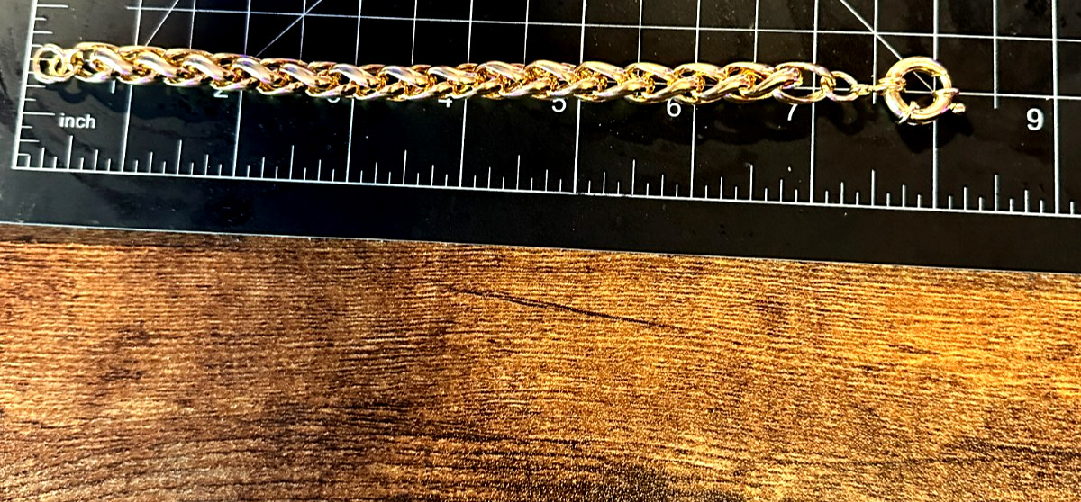 Vintage Italian 18K Gold Over Bronze Chunky Link Bracelet – 7.5″