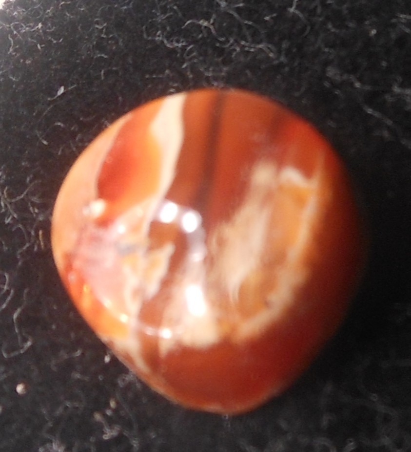 4.35ct Mexican Fire Opal 10.9mm x 6.1mm Round Orange White