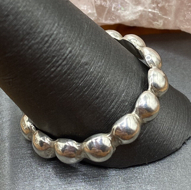 MEXICO STERLING SILVER DOTS BAND RING SIZE VARIES