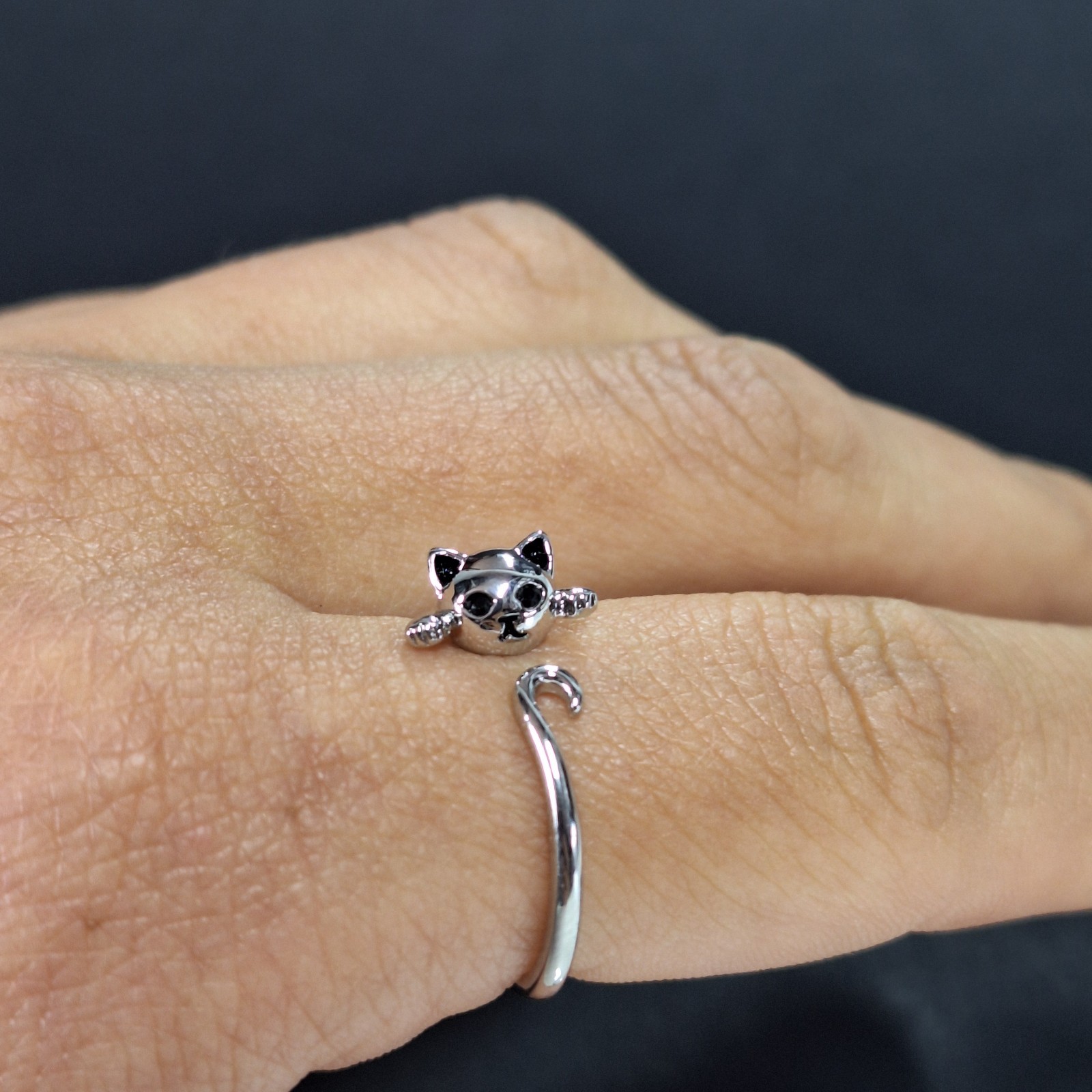 Cat Shape Adjustable Ring for Women Girls Gift UK Seller Fast Free Delivery NEW
