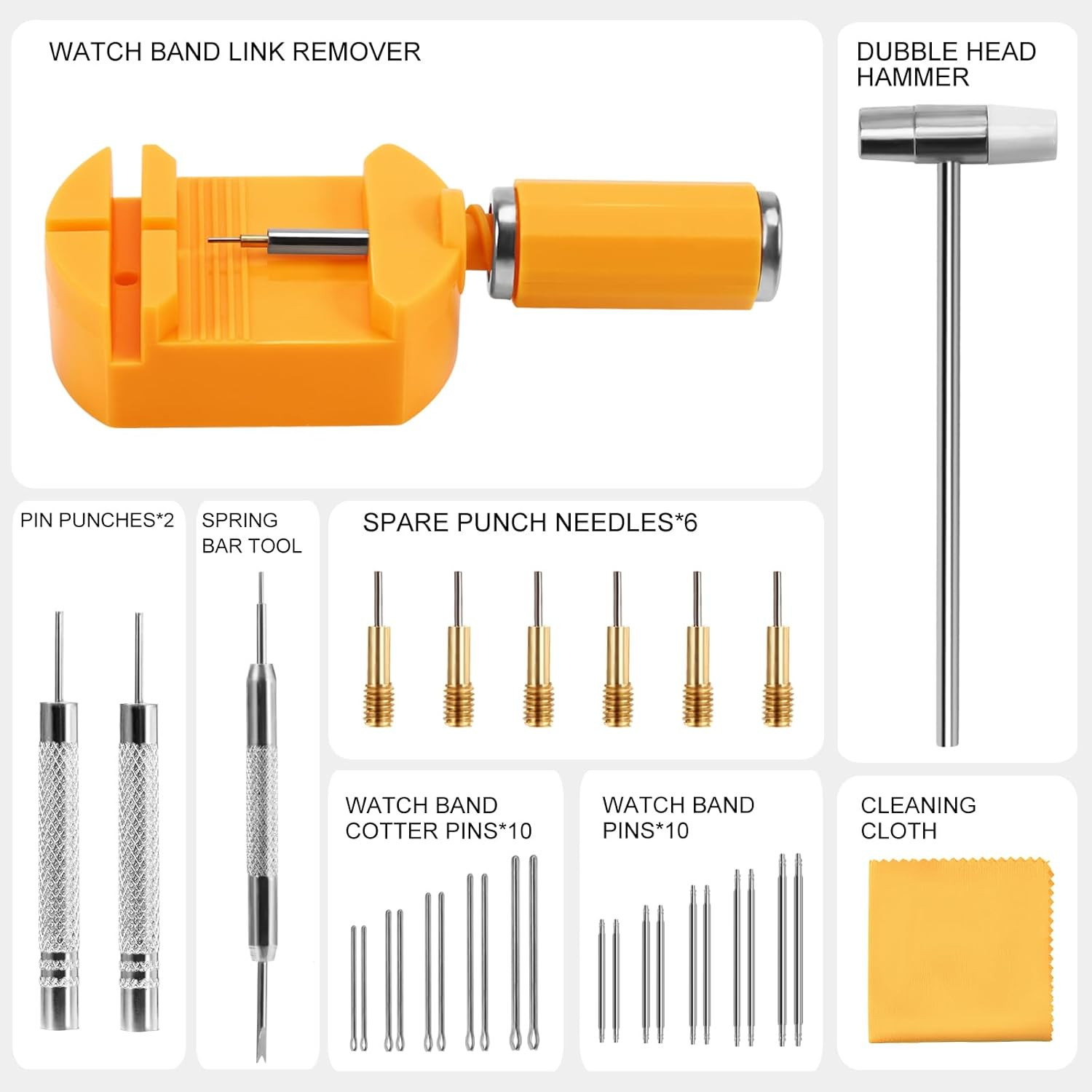 32 Pieces Watch Link Removal Kit，Professional Watch Band Replacement Tool，10 Pcs