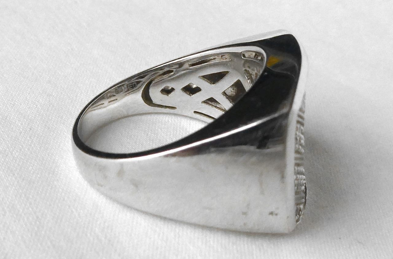 Handsome 14k White Gold Mens Diamond Ring .85ctw Hi Quality Heavy 13.3gr Sz 10.5