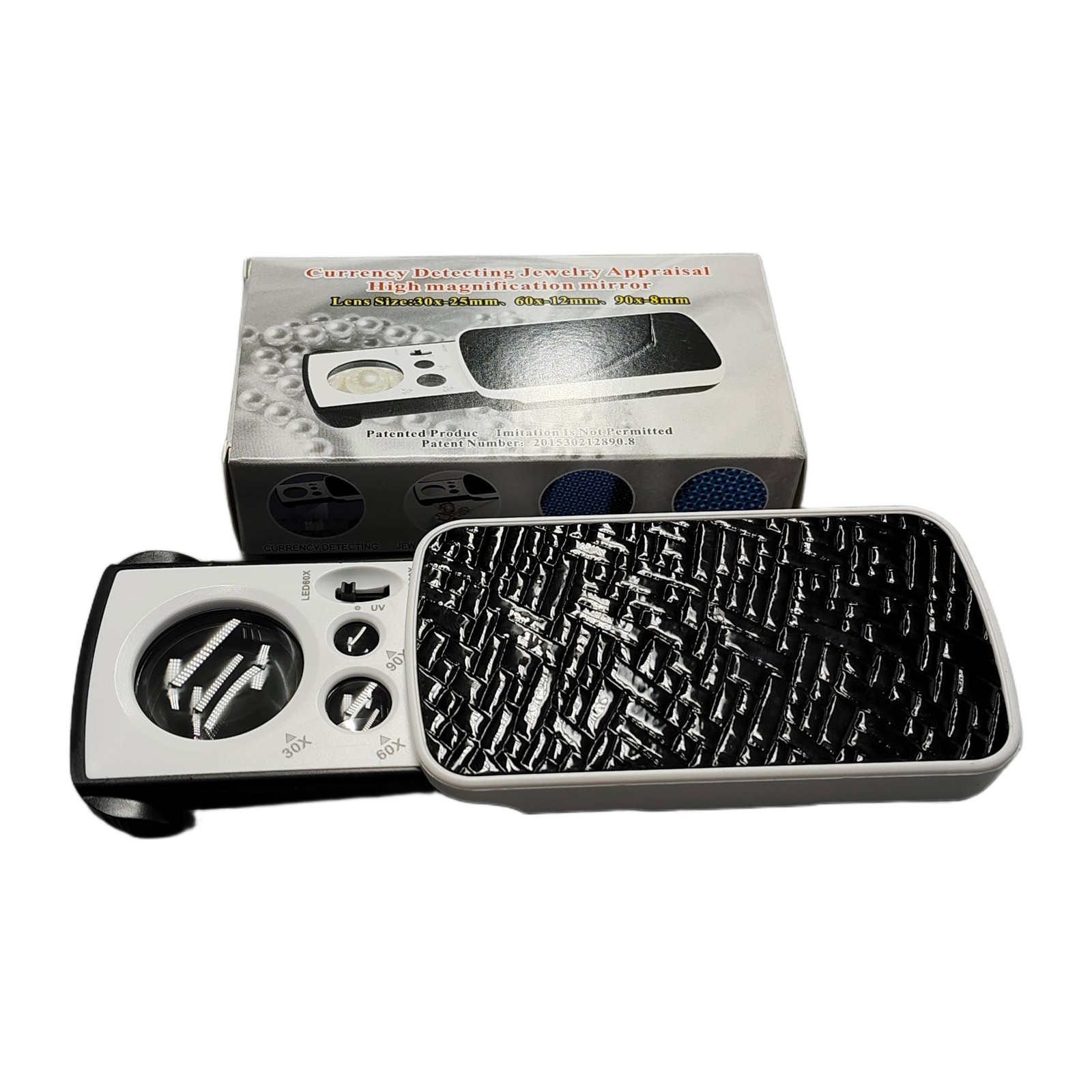 30X 60X 90X Pocket Magnifying Magnifier Jeweler Eye Glass Loupe Loop LED Lights