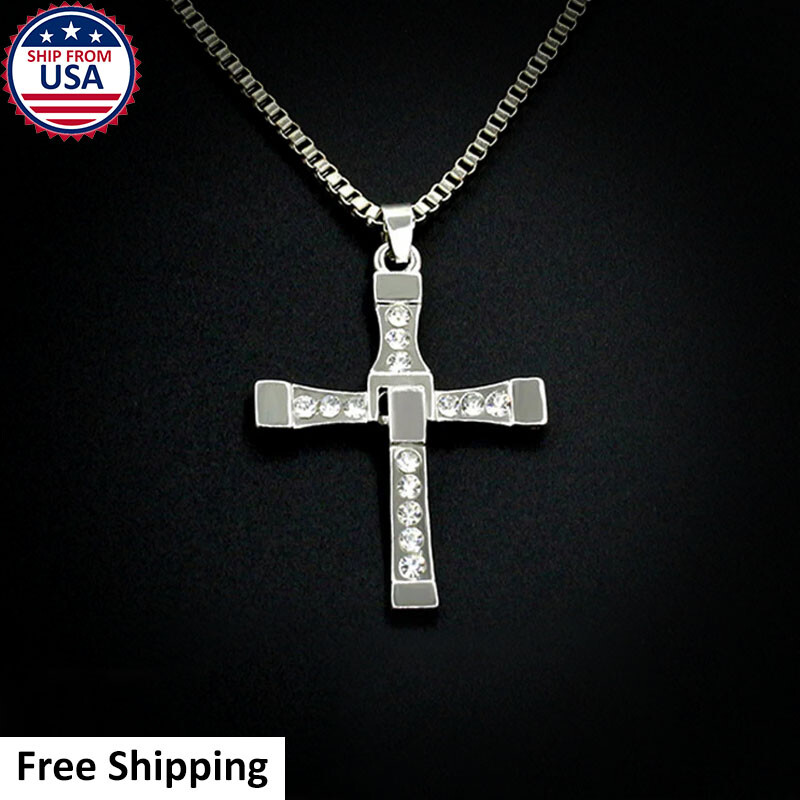 Fast & Furious Movie Fan Vin Diesel Dominic Toretto Cross Pendant Necklace Chain