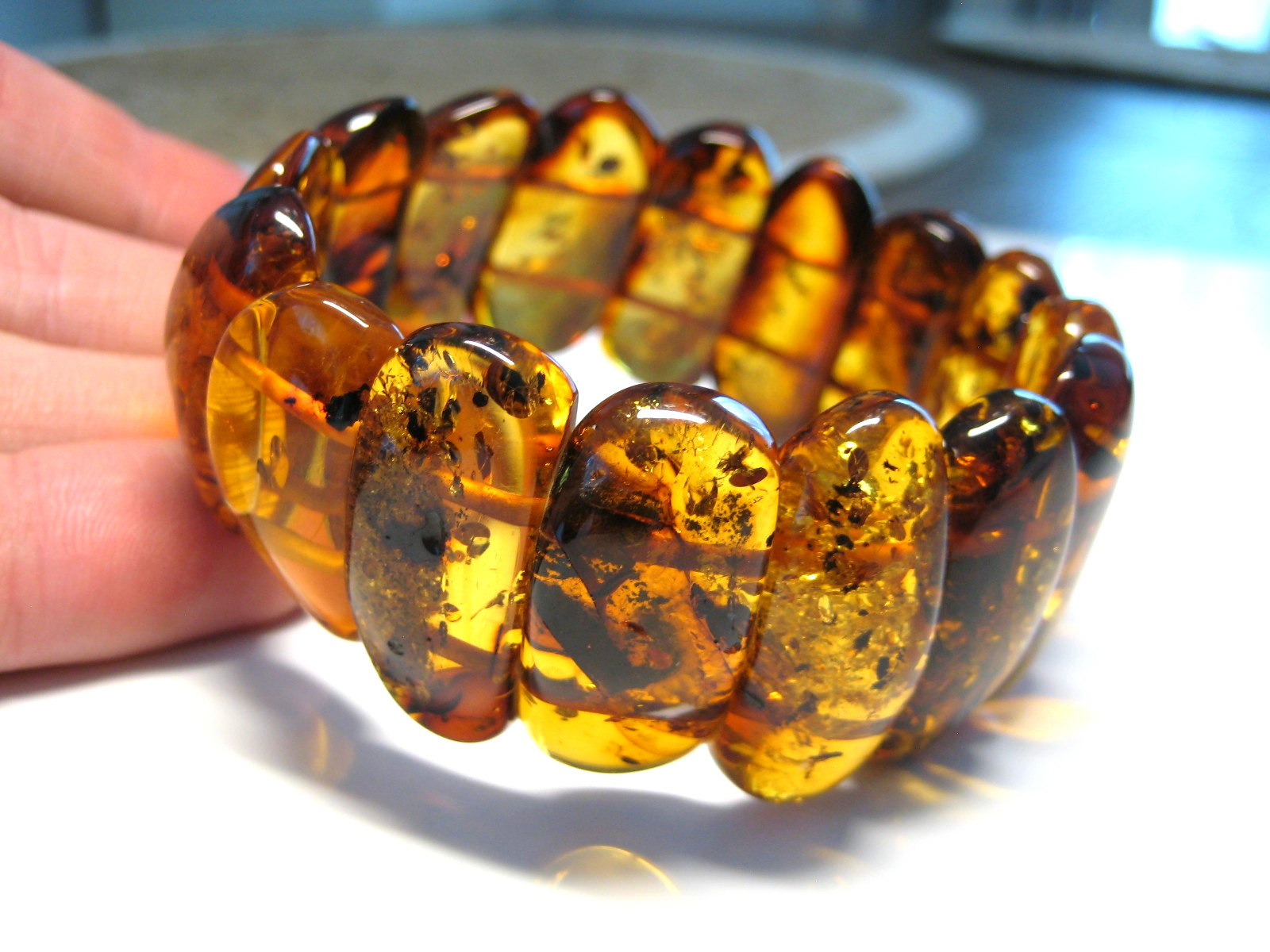 Genuine Massive Huge Cognac Amber Baltic Amber Bracelet 40 gr 7.5-8 in !!!