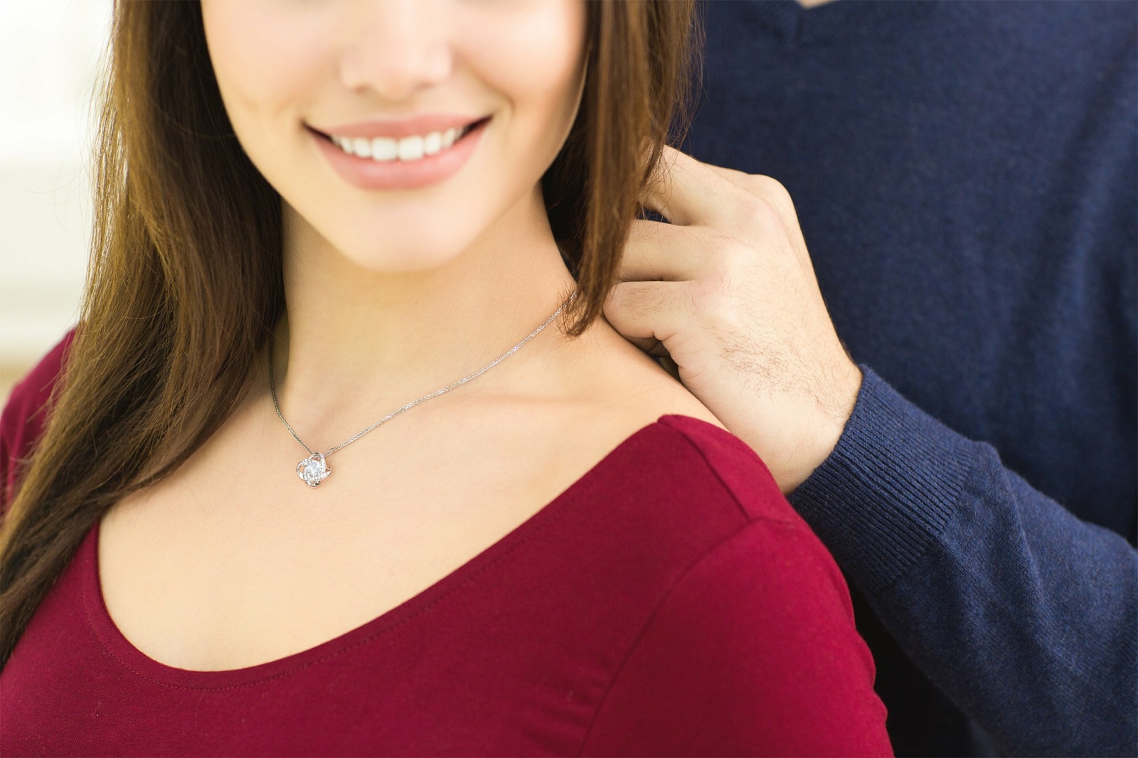 Love Knot Necklace Valentines Gift for Wife Jewelry Gift|Thankful I Found You!