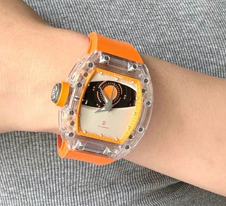 CRONUSART Men Automatic Watch Mechanical Wristwatch Acrylic Case Mars Eye Dial