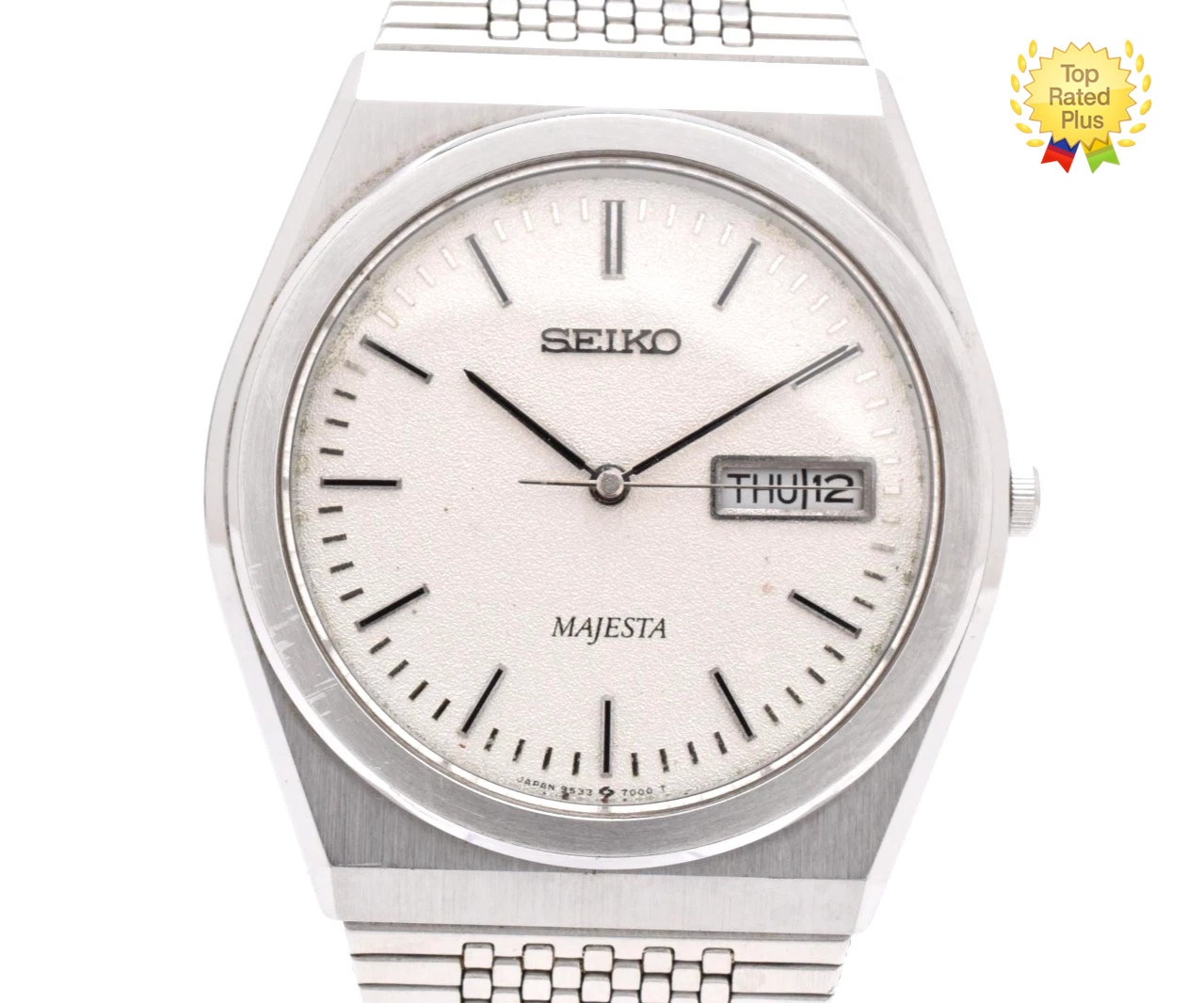 [EXC+5] Vintage 1988 Seiko Majesta 9533-7000 Silver 35mm Qz Mens Watch JAPAN