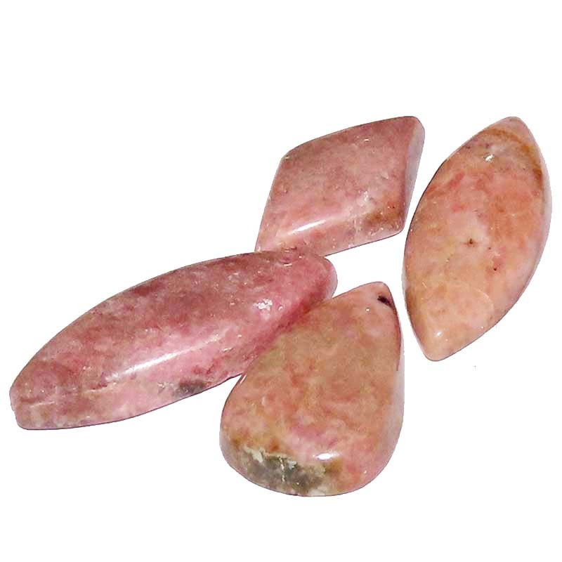 Natural Rhodonite Mix Cabochon Gemstone 4 PCs Lot~ Rhodonite Gemstone 111.90 Cts
