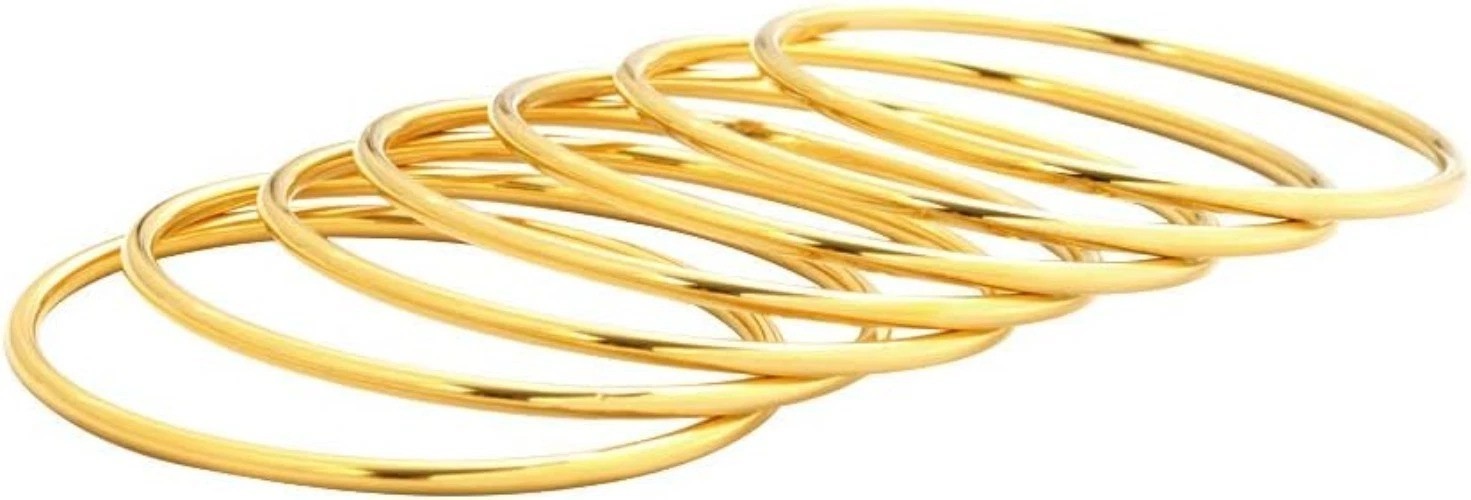 Sleek and Stylish 7-Bangle Set – Glossy Stainless Steel for Every Occasion