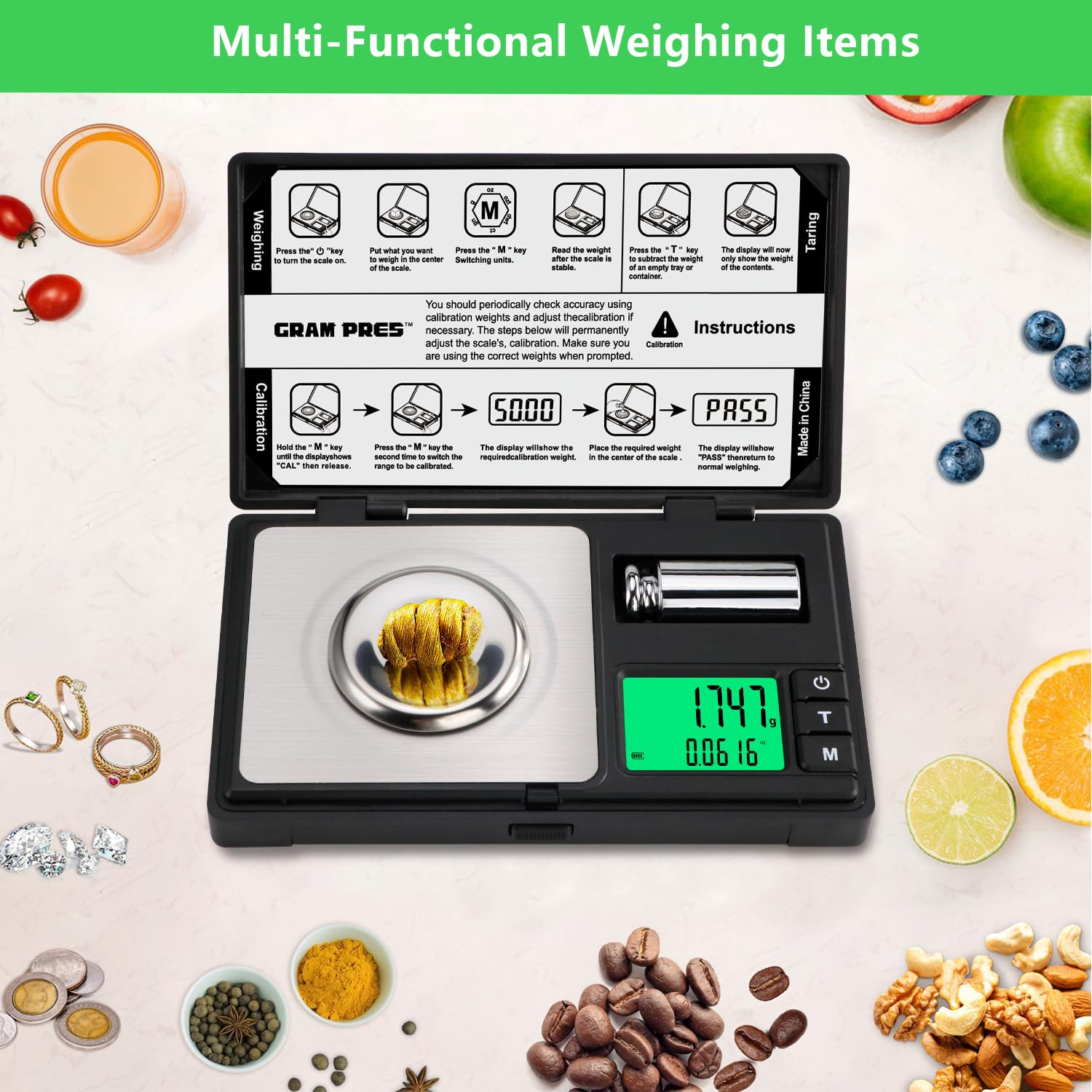 High Precision Milligram Scale,50G/0.001G Digital Mini Pocket Gram Scale,Mg Scal