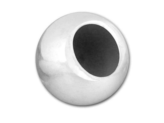 25 PCS – 4mm Sterling Silver Large Hole Beads, Silver Round Seamless Spacers