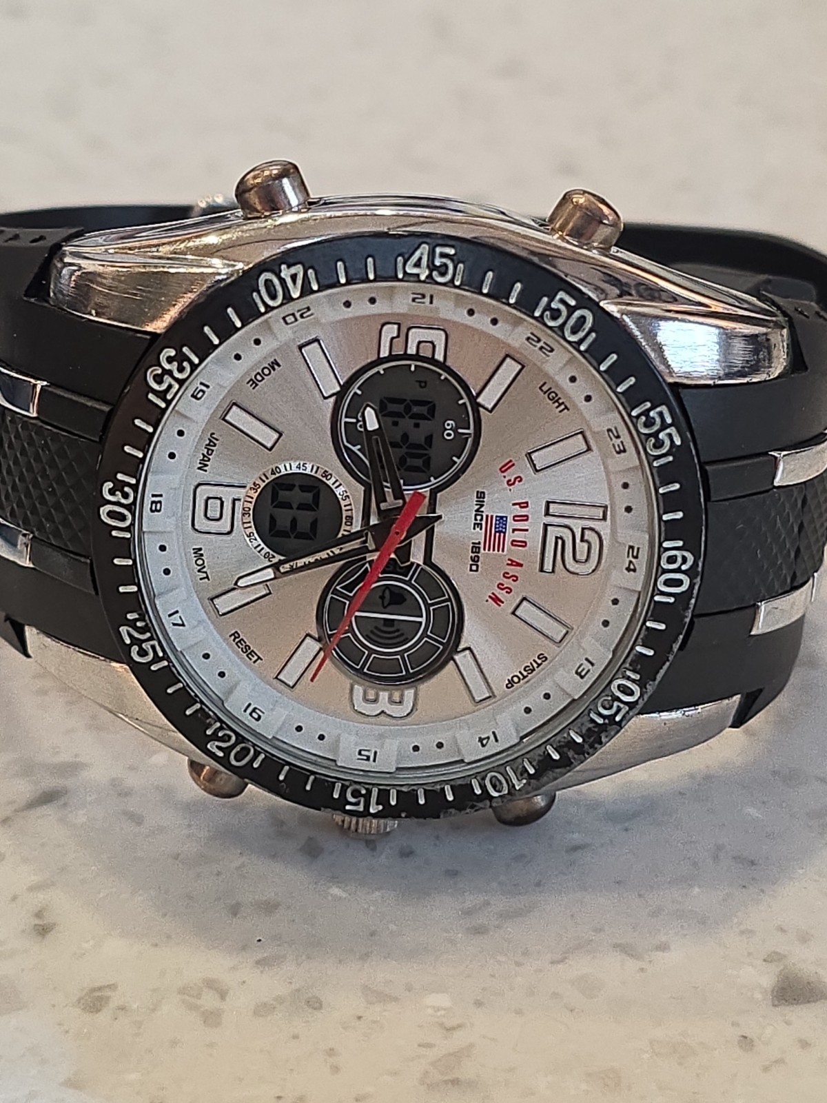 U.S. Polo Assn. Sport Men’s US9061 Sport Watch New Battery LIGHT NOT WORKING(3C)