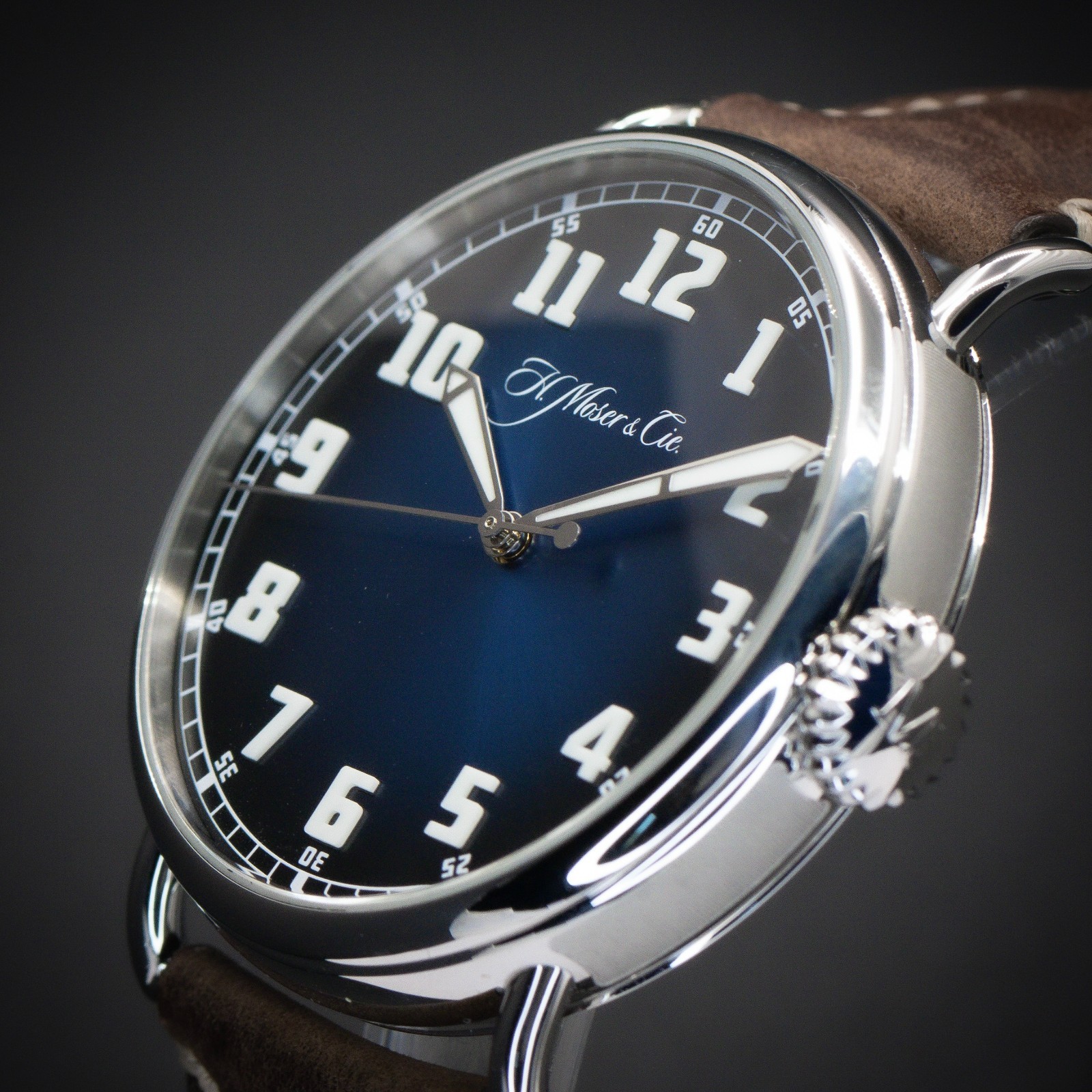 H. Moser & Cie. Heritage Centre Seconds Funky Blue FULL SET 42mm REF 8200-1201