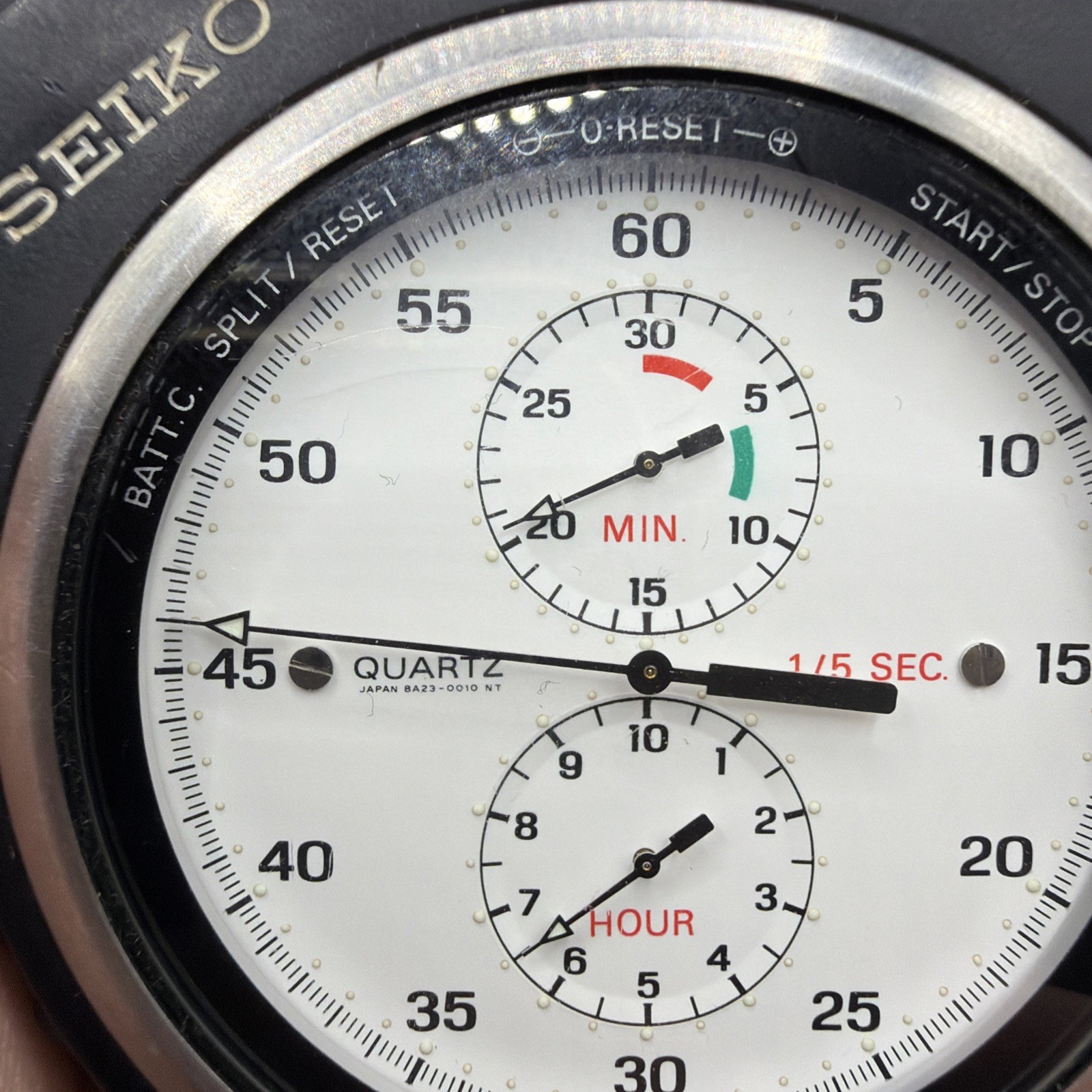 Vintage Seiko 8A23-0010 Referee Analog Quartz Stopwatch 1/5 Sec Timer JDM VGC