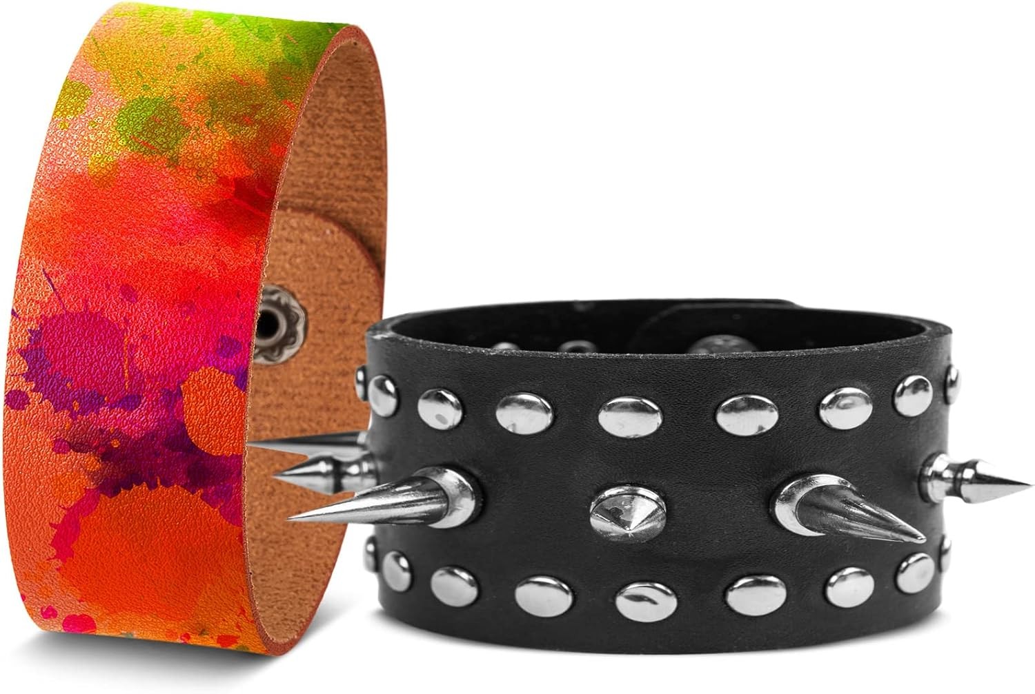12 Pack Leather Bracelet Blank Leather Snap Bracelets Plain Craft Wristband 8.66