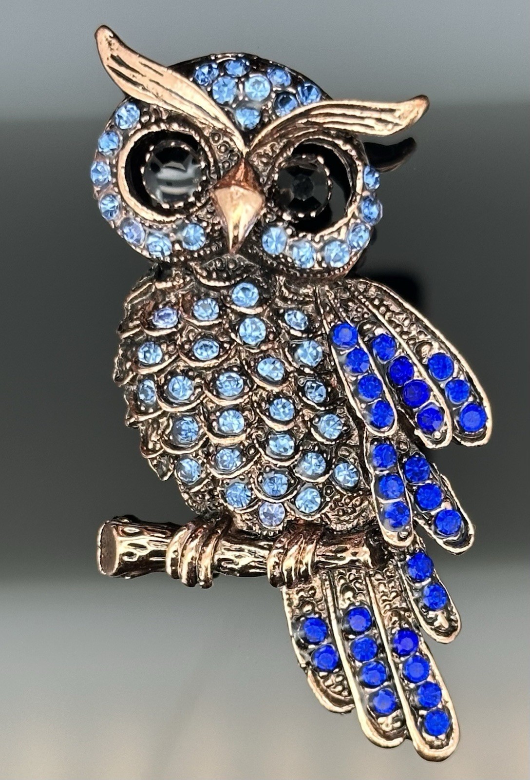Lot of 4 Vtg Owl Bird Pins Brooches And Pendent Rhinestones Mixed Metals