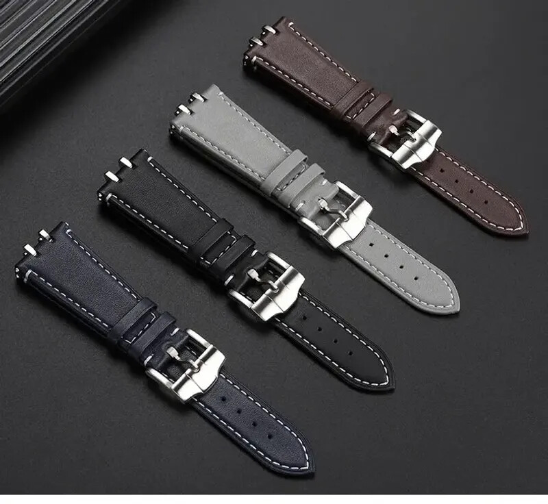 Leather Watchband For Tudor Royal M28600/M28603/M28500 41mm Steel End Link Band