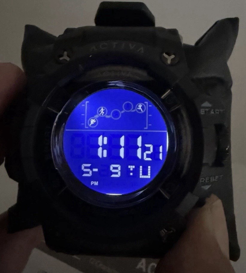 Activa ACW8082 Digital Sport Quartz Watch 30m Alarm Chrono Backlight Box