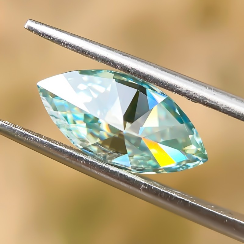 GRA Full Size Marquise 0.1-10ct Loose D Moissanite Vivid blue VVS1 for Jewelry