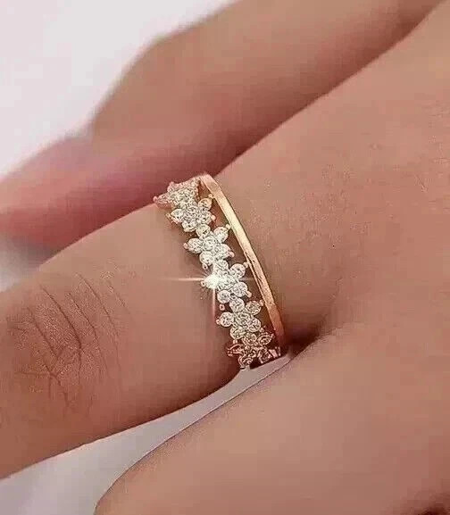 2Ct Round Cut Lab Created Diamond 14K Yellow Gold FN Wedding Band Ring