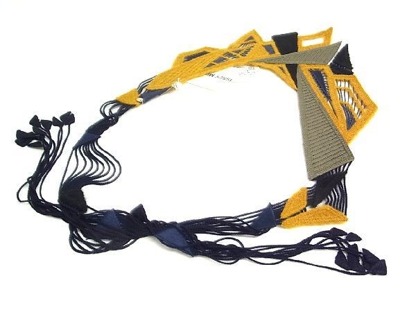 ISSEY MIYAKE Acrylic 60% X Mohair 40% Necklace Yellow x Navy AP6705