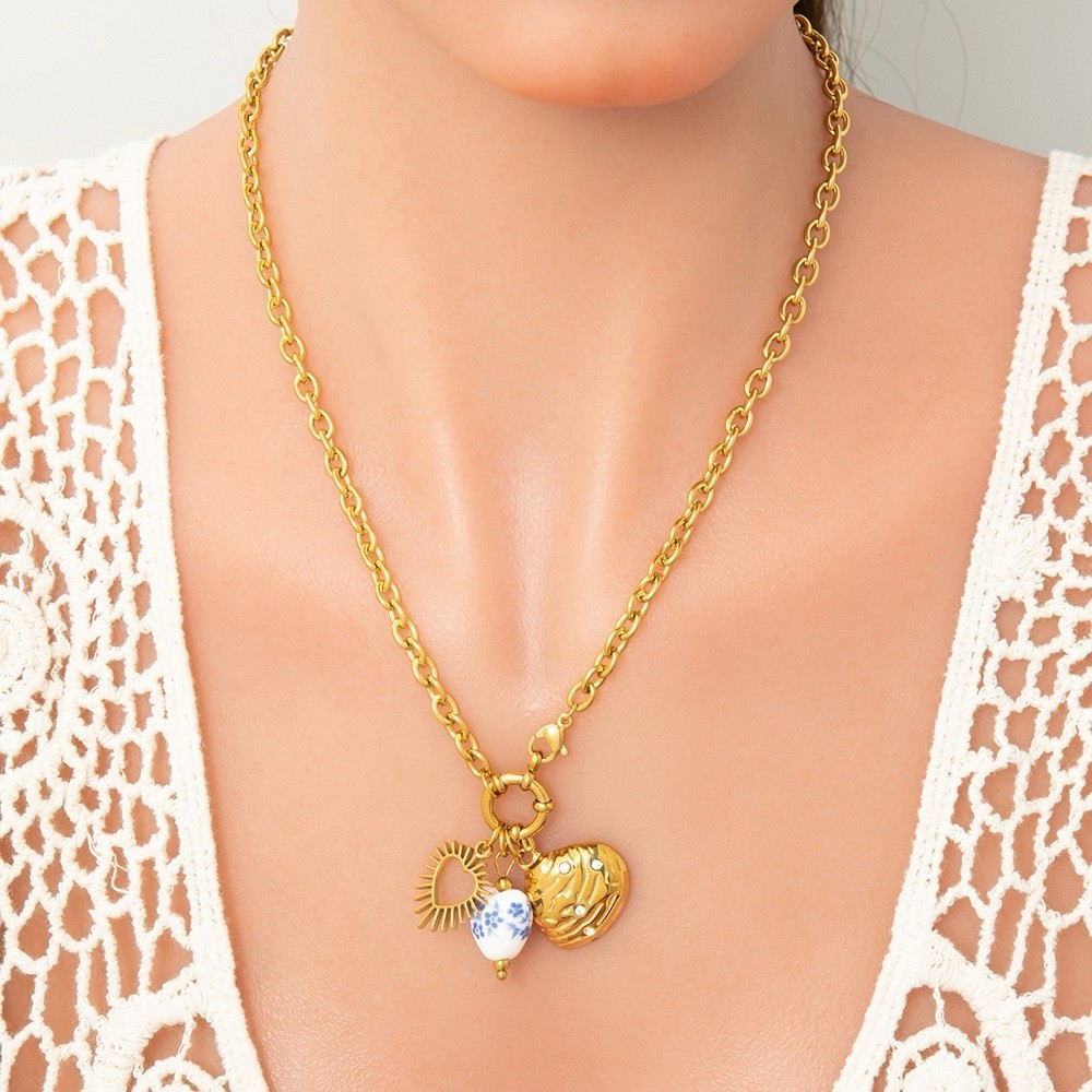 40+5cm Non Tarnishing 18K Boho Charm Necklace