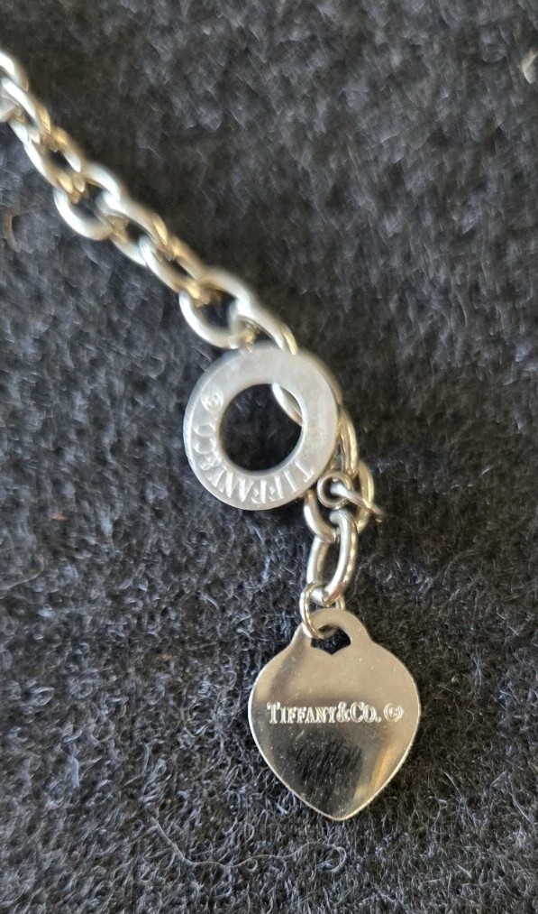 Tiffany & Co. Return to Tiffany Heart Tag 925 Toggle Oval Link Anklet/Bracelet