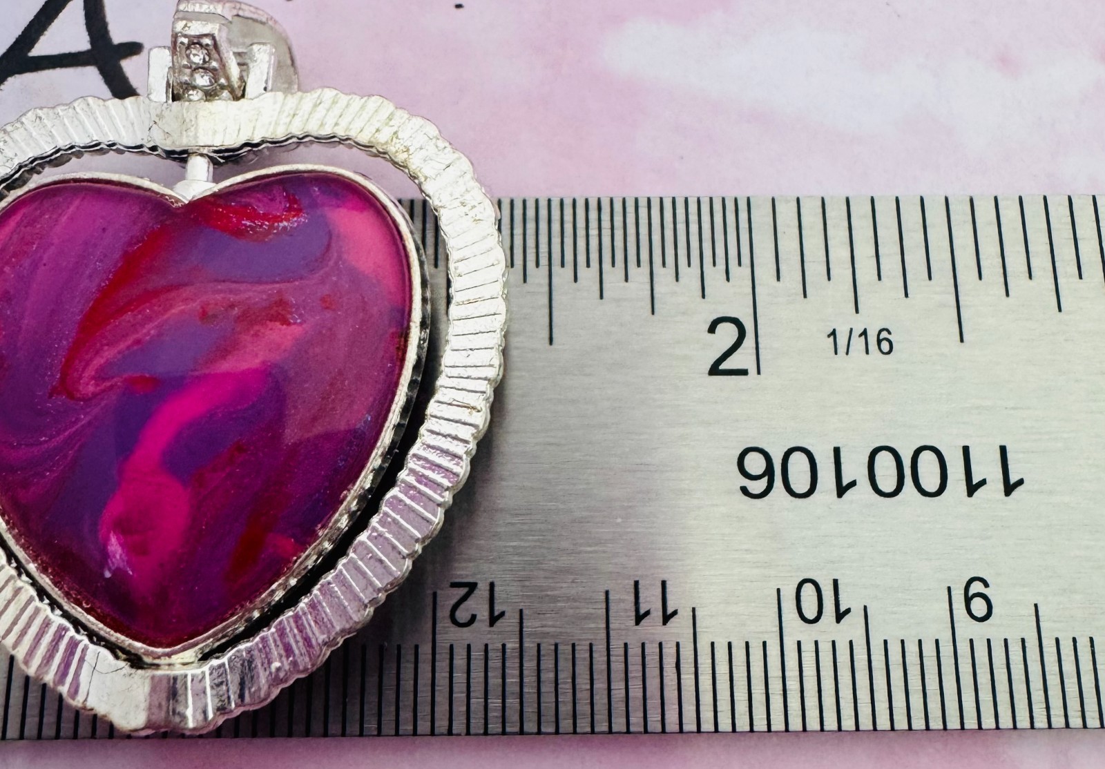 Rotating Heart Cabochon Necklace Hand-Painted By Local Ozark Artist Me