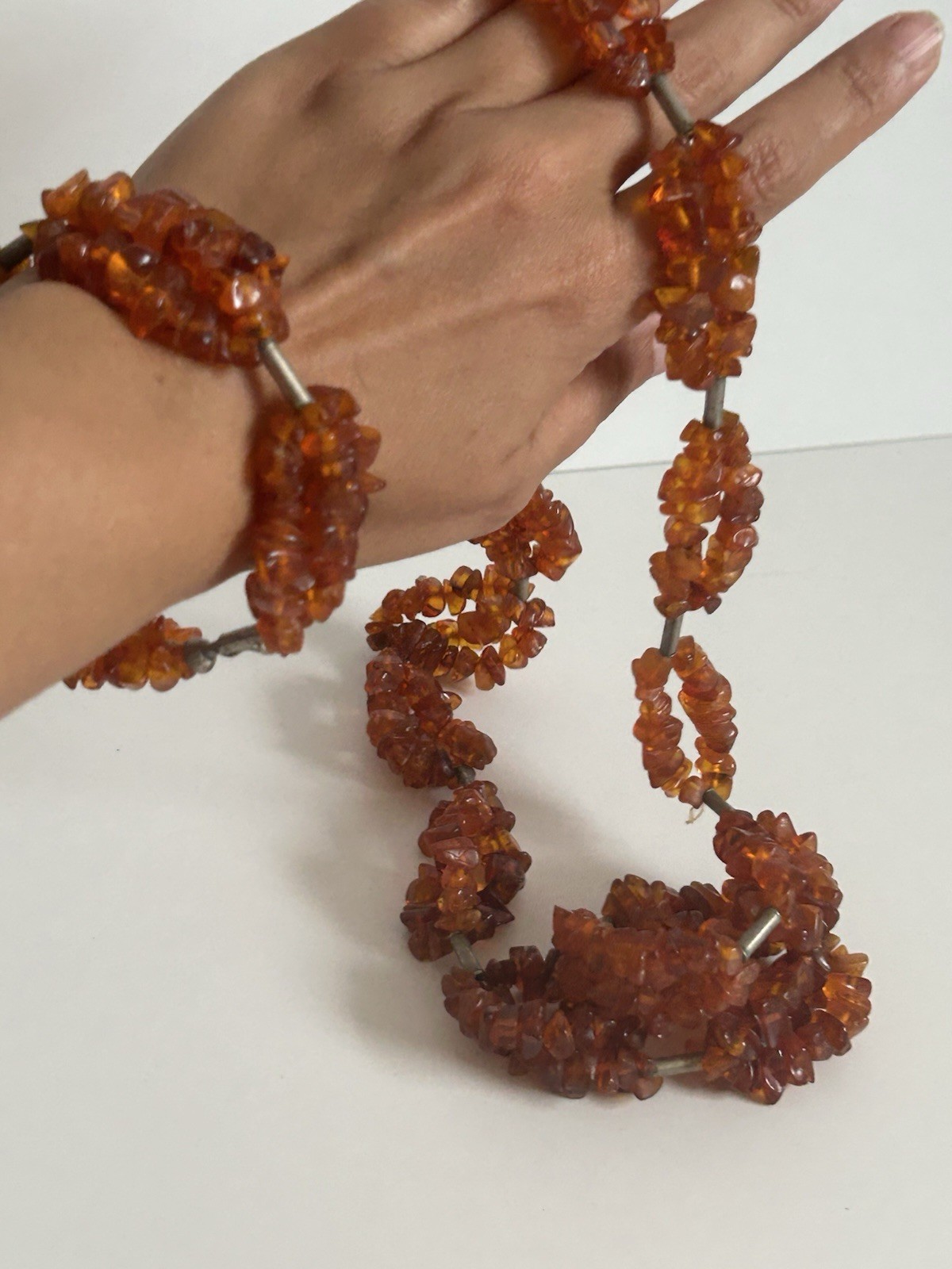 1980 amber set 3.9 oz box tag Daile Klaipeda huge necklace and bracelet