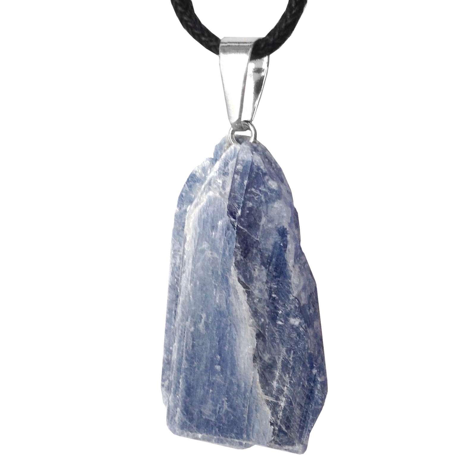 Natural BLUE Kyanite Pendant Sterling Silver Necklace Rough Gemstone Chakra Heal