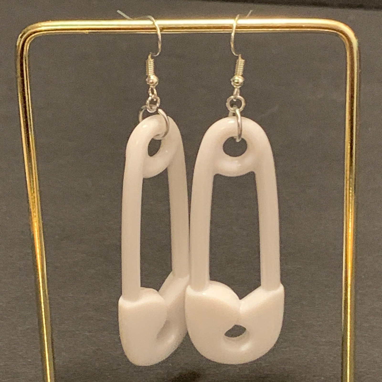 Baby Shower Earrings Gender Reveal White handmade Party Cute Pastel Whimsy Twee