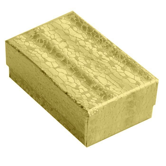 Gold Cotton Filled Gift Box Jewelry Craft Collectibles Packaging Boxes Wholesale