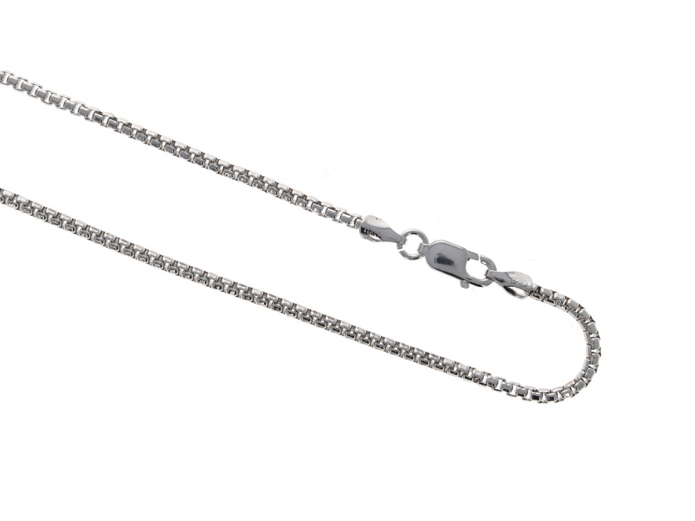 Sterling Silver, 3mm Round Box Chain, Made in Italy .925 16″ 18″ 20″ 22″ 24″ 30″
