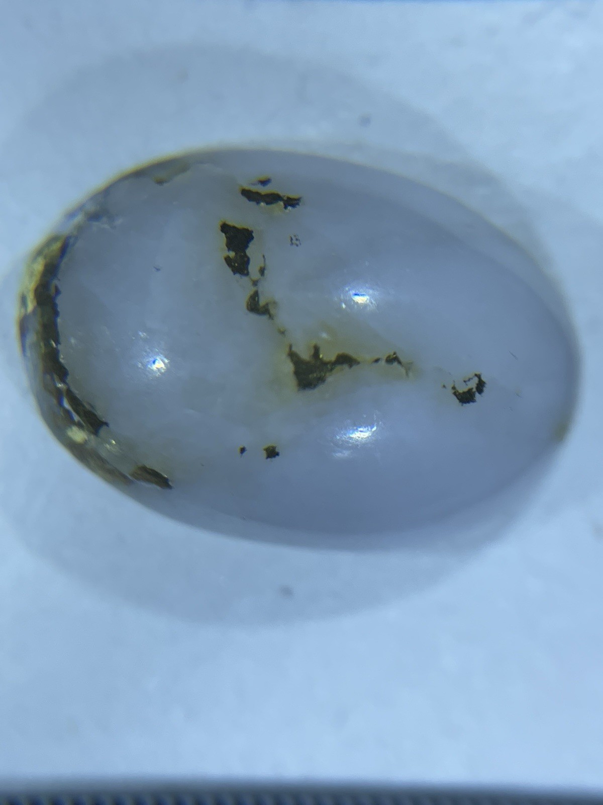 California Gold Vein Quartz Oval Cabochon Natural Gemstone 6.6ct 14.2×9.7×4.6mm