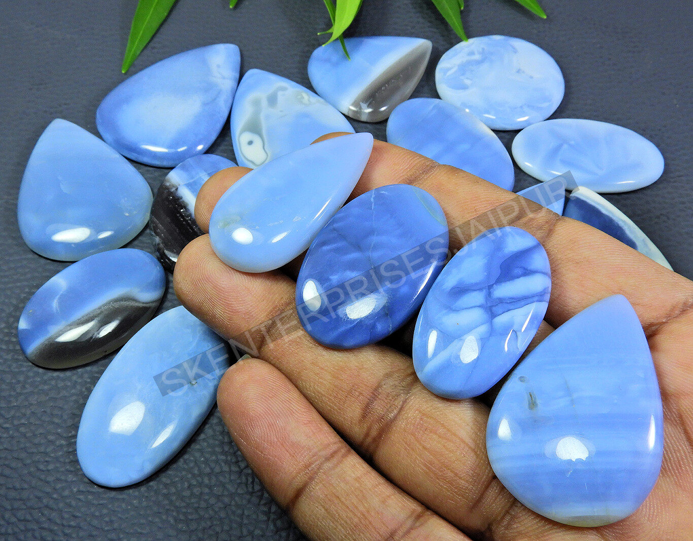 AA++ Quality Natural Owhyee Blue Opal Gemstone Loose Cabochon Wholesale Lot