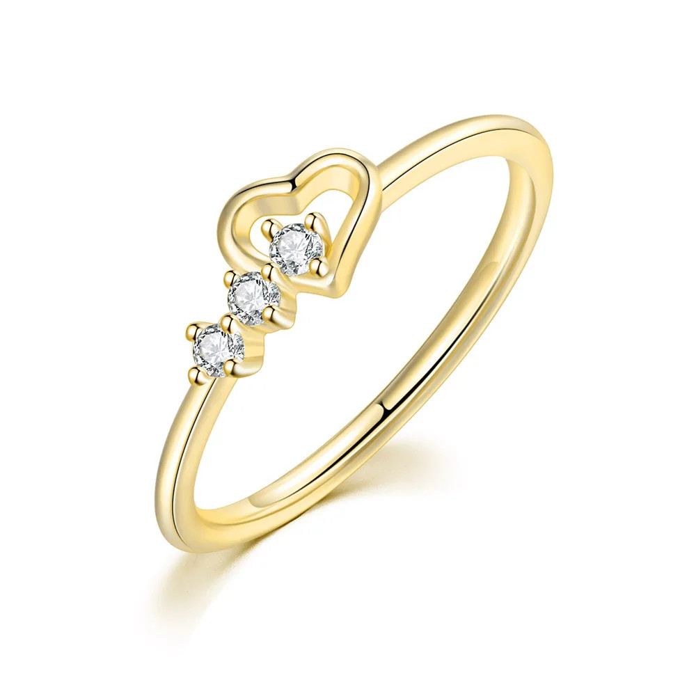 Wedding Band Ring Infinity Heart Love Zircon Tension Mount Women Jewelry