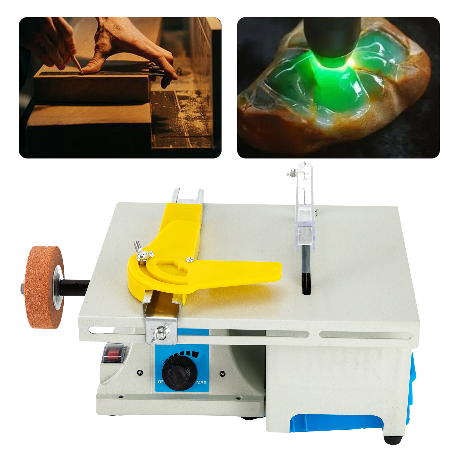 750W Mini Table Grinder Gem Jewelry Grinding Polish Saw Machine 800-10000rpm