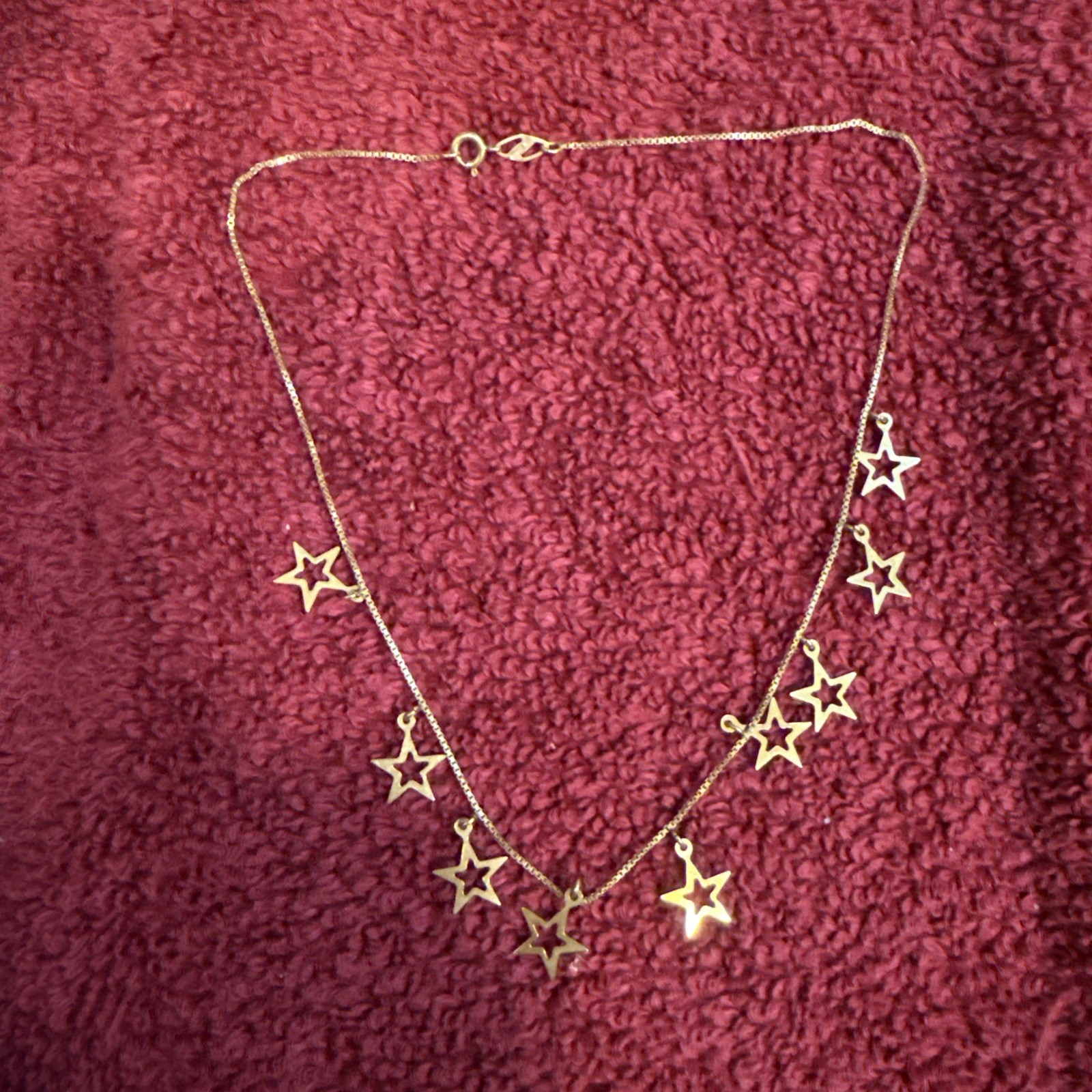 Gold Art 750 348 AR Italian Gold Star Necklace 16” 7.96g 18K Yellow Gold
