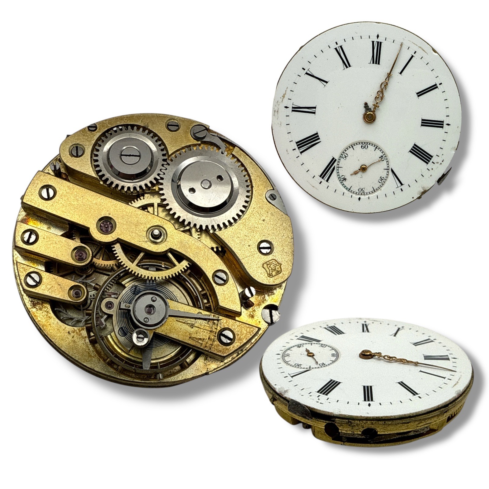 Swiss Pocket Watch Movement 42.0 mm Side Wind Lever Set Finger SM2 Read!