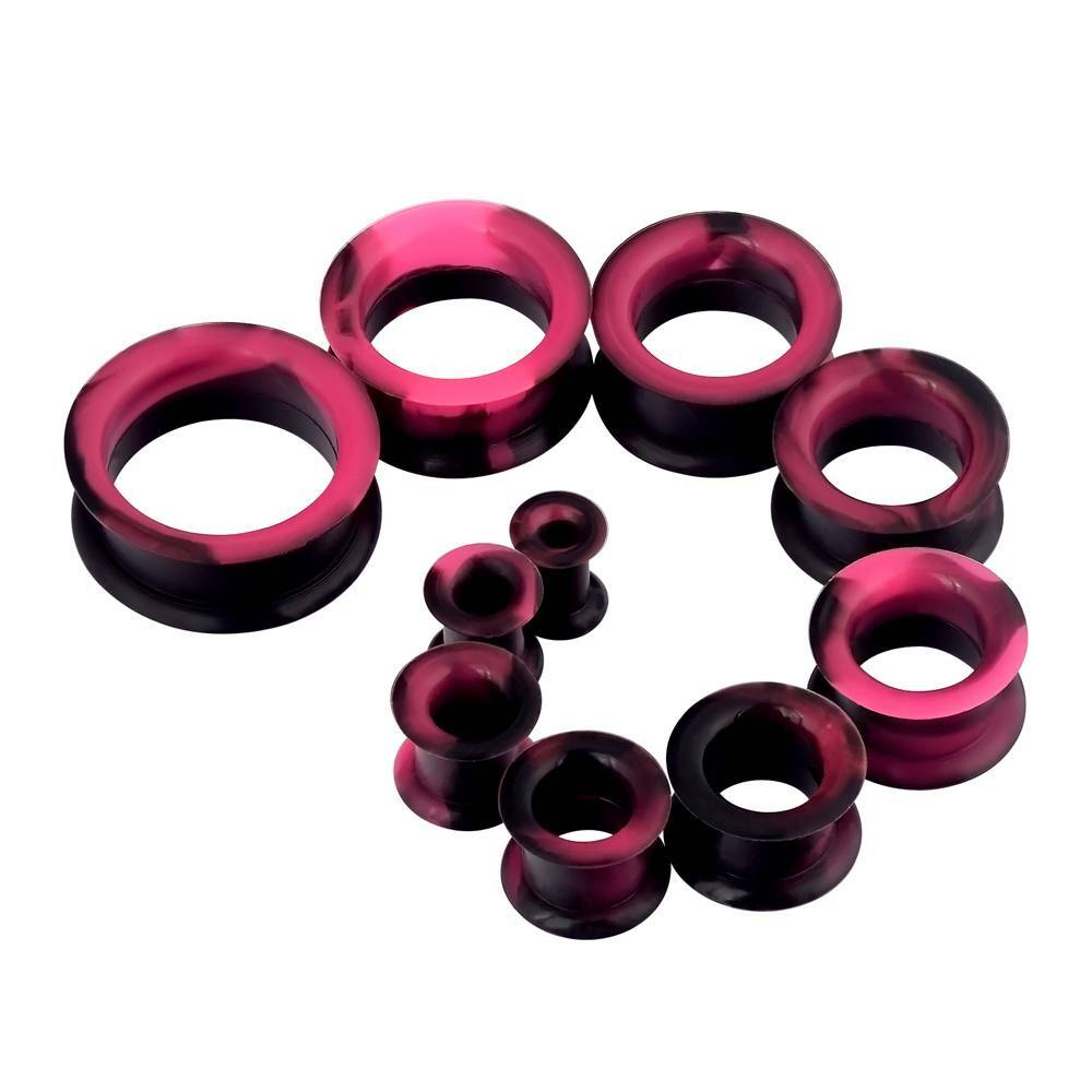 Pair Thick Silicone Ear Gauges Plugs Flesh Tunnels Soft Jewelry Earlets 2g-1″