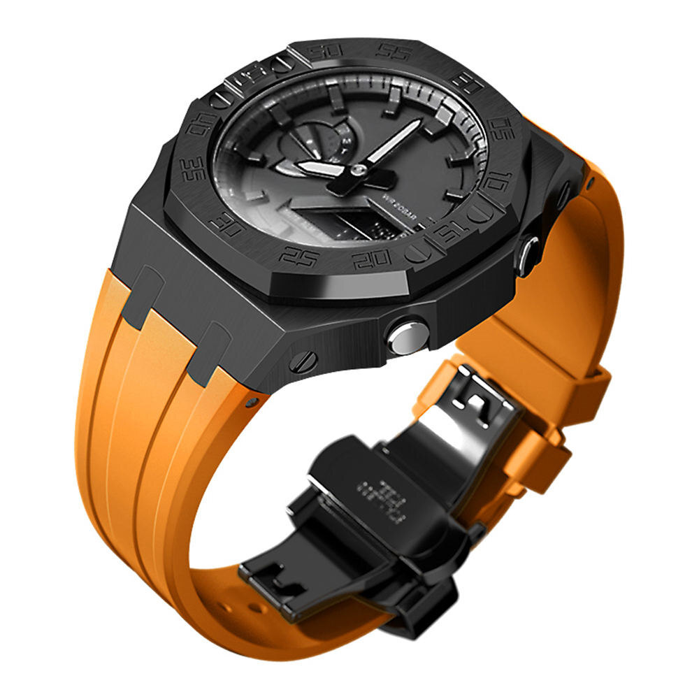 Premium Stainless Steel Case + Silicone Strap AP Mod Kit Set for G-Shock GA-2100