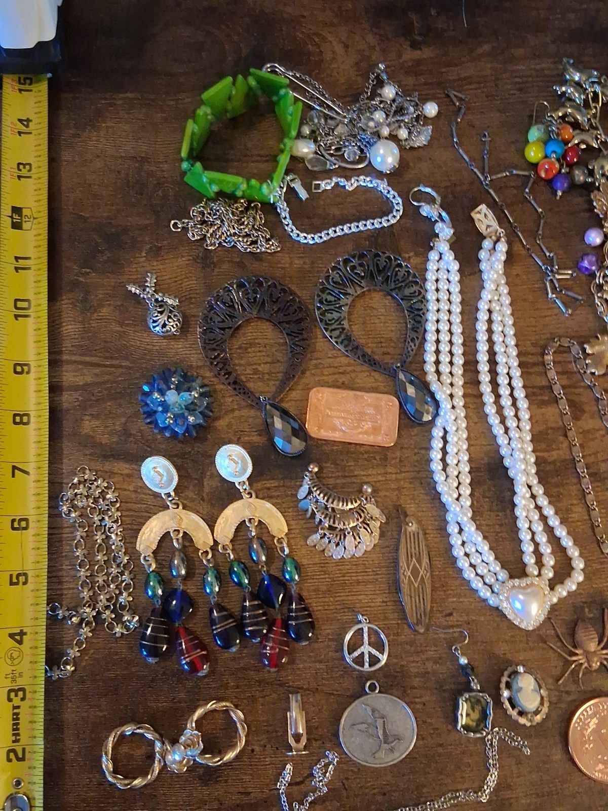 Assortment Costume Jewelry & Other Vintage Items Including 2 Ounces 999 Copper
