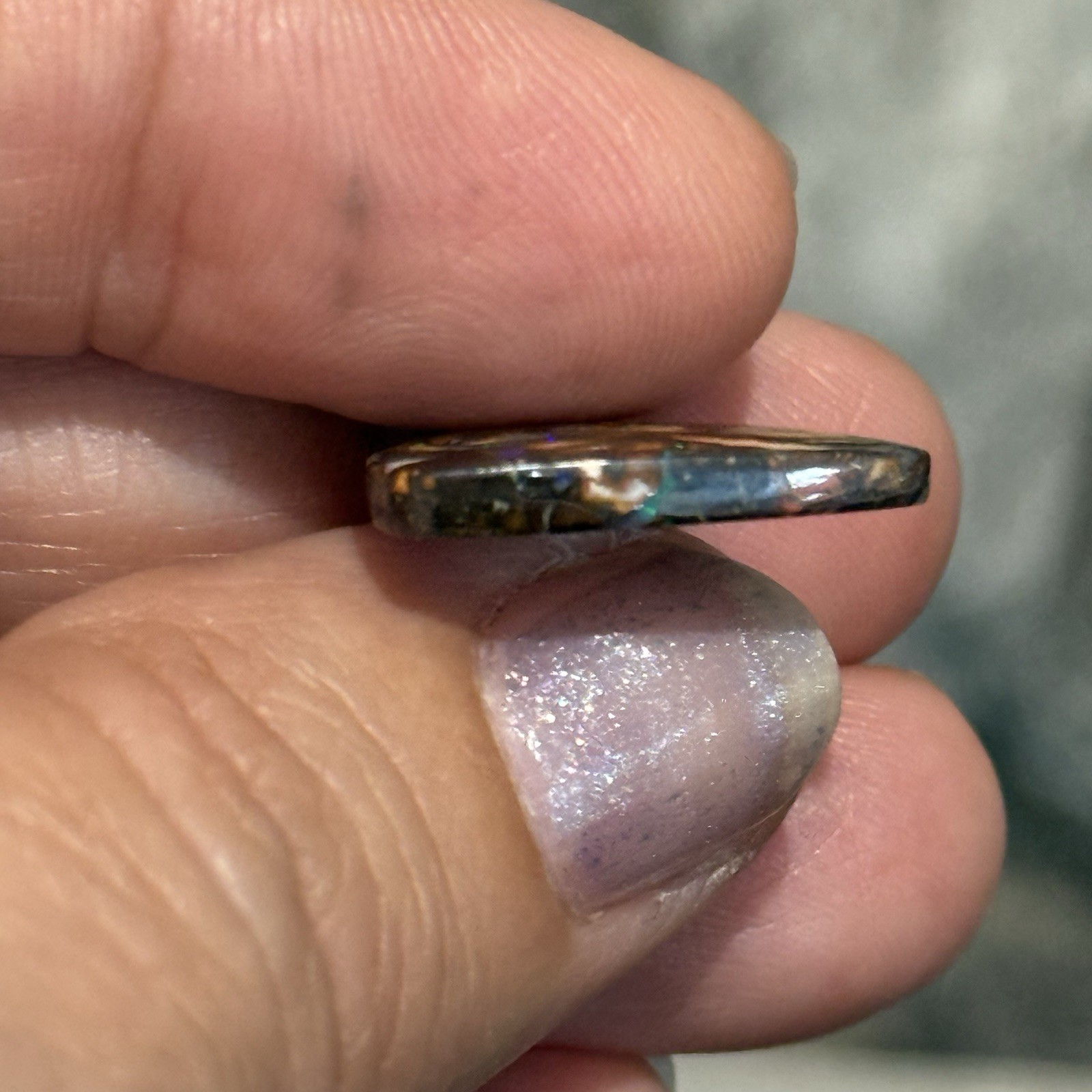 6.45ct 19.3×14.3×3.1mm Colorful Australian Koroit Boulder Opal Drop Cabochon Gem