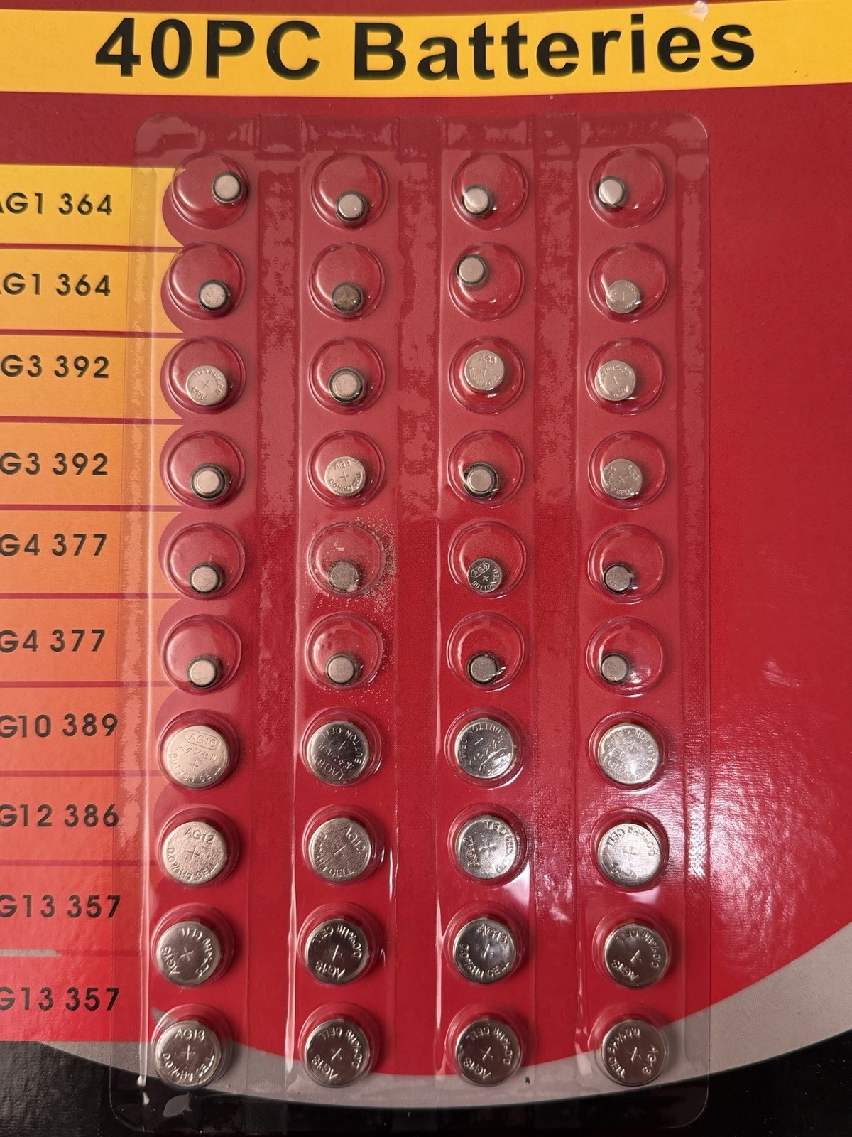 Watch Batteries 2 Packs of 40, total of 80 batteries Perfect For Watch Repair.